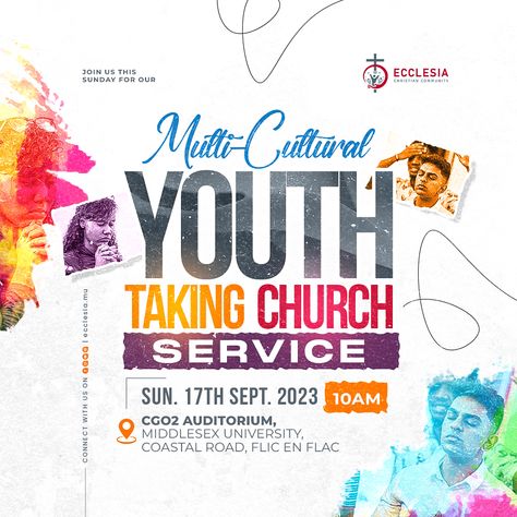 Youth Service Flyer, Church Marketing Ideas, Graphical Poster, Church Poster Ideas, Dj Event, Graphic Design Inspiration Poster, Africa Art Design, Christian Graphic Design, Church Inspiration