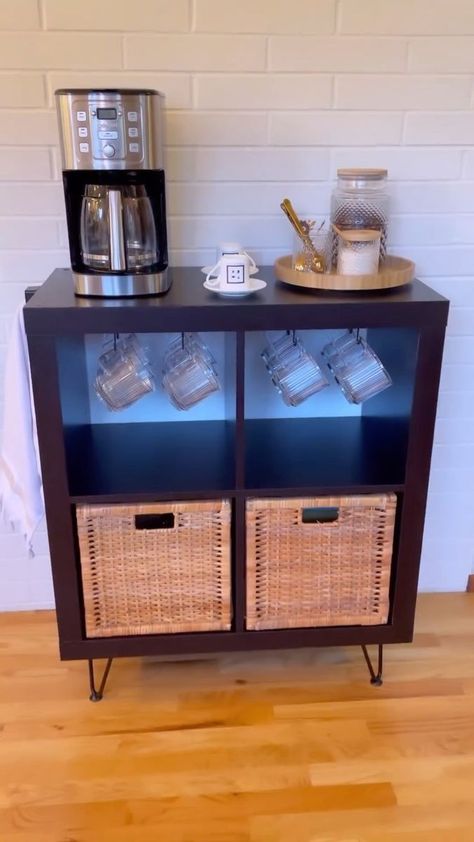 DIY - IKEA Hack on Reels | Cube Hack, Organized Coffee Station, Coffee Zone, Hack Ikea, Ikea Kallax, Diy Ikea Hacks, Kallax Ikea, Diy Ikea, Ikea Diy