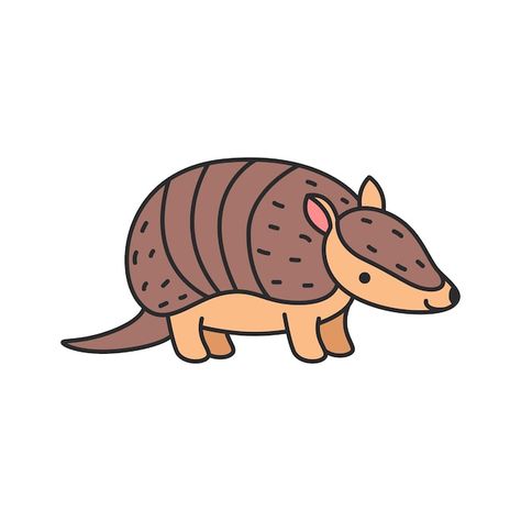 Vector cute armadillo illustration | Premium Vector #Freepik #vector Cute Armadillo Drawing, Armadillo Illustration, Armadillo Drawing, Animal Stickers, Dog Drawing, Manga Drawing, Simple Art, Cute Illustration, Brush Strokes