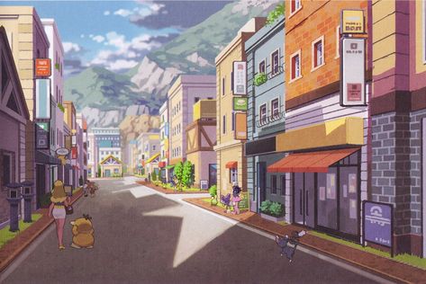 Pokemon Route Art, Pokemon City Art, Pokemon Town Art, Pokemon Town Wallpaper, Pokemon Lumiose City, Pokemon Towns, Pokemon Pearl, Pokémon Diamond, Pokemon Regions