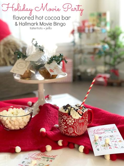 Hallmark Christmas Movie Party, Christmas Movie Party, Bruschetta Appetizers, Movie Bingo, Movie Party Invitations, Printable Bingo Games, Lacey Chabert, Movies Quotes, Wedding Movies