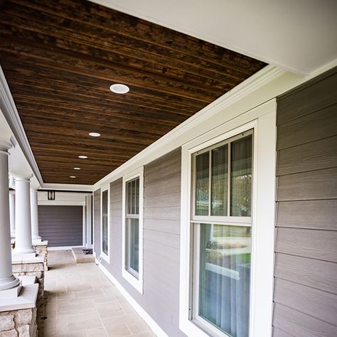 beadboard-porch Deck Ceiling Ideas, Terrace Ceiling, Exterior Ranch Remodel, Vinyl Beadboard, Patio Ceiling Ideas, Deck Ceiling, Board Ceiling, Tropical House Design, Ranch Remodel