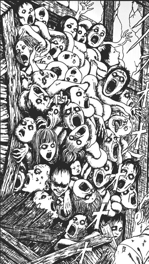 Uzumaki Manga, Horror Drawing, Japanese Horror, Creepy Tattoos, Horror Artwork, Horror Tattoo, Junji Ito, Desenho Tattoo, Dark Art Illustrations