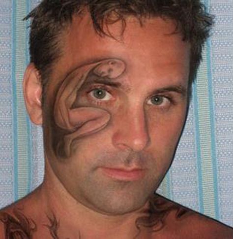 person around the eye tattoo body regrettable bad tattoos terrible awful ugliest tattoos wtf tattoos, horrible tattoos funny tattoos awkward... Bad Face Tattoos, Tattoos Funny, Horrible Tattoos, Terrible Tattoos, Epic Tattoo, Tattoo Fails, Cool Tattoos For Guys, Weird Tattoos, Bad Tattoos