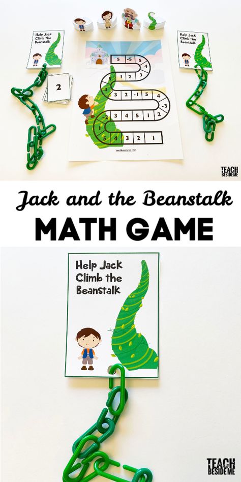 Fun math game for kids teaching counting and addition! #math #mathgame #counting #kindergartenmath #kindergarten Jack And The Beanstalk Math Activities, Fairytale Math Activities, Fairy Tale Math Activities, Puppet Show Theater, Cinderella And The Prince, Fairy Tale Math, Box Puppet, Fairy Tale Stem, Math Addition Games