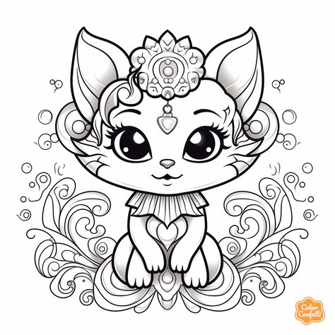 illustration of Easy mermaid-cat coloring for kids Free Printable Mermaid, Mandala Turtle, Mermaid Cat, Cat Coloring, Mermaid Coloring Pages, Black Mermaid, Cat Coloring Page, Mermaid Coloring, Beautiful Mermaids