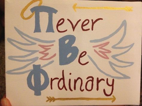 Pi Beta Phi Never Be Ordinary craft Pi Beta Phi Canvas, Pi Beta Phi Crafts, Big/little Baskets, Greek Crafts, Big Little Basket, Sorority Paddles, Big Lil, Sorority Canvas, Big Little Gifts