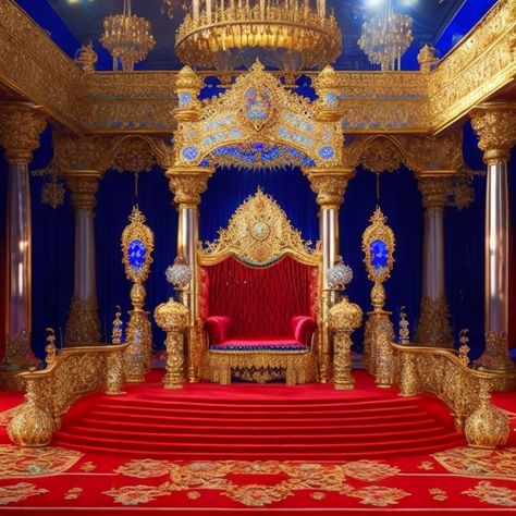 Indian Throne Room, Raj Darbar Background, Raj Mahal, Royal Decor, Free Cartoon Characters, Good Morning Rose Images, Haldi Ceremony Outfit, Royal Room, Royal Throne