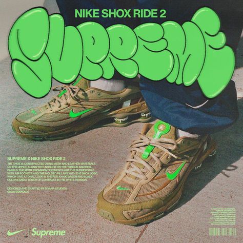 𝗦𝗜𝗬𝗔𝗡𝗔 𝗦𝗧𝗨𝗗𝗜𝗢𝗦 (@syynstudios) · Instagram 照片和视频 Supreme X Nike, Shoe Poster, Y2k Posters, Image Swag, Graffiti Style Art, Nike Shox, Graffiti Styles, 로고 디자인, Design Reference