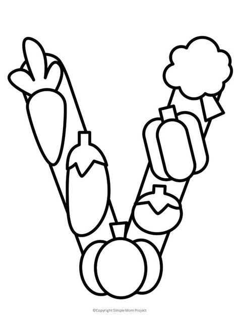 V Is For Vegetable, V Letter Activities For Preschool, V Preschool Crafts, Letter V Crafts For Kindergarten, V Is For Vegetable Preschool, V Coloring Pages, Letter V Preschool Crafts, V Letter Craft Preschool, V Art For Preschool