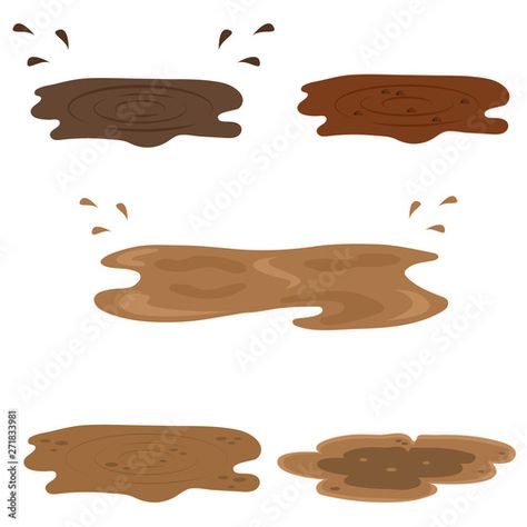 Stock Image: Muddy puddles set vector illustration Puddles Illustration, Mud Illustration, Mud Drawing, Puddle Drawing, Diy Cards For Friends, Muddy Puddle, Mud Puddle, Muddy Waters, Drawing Clothes