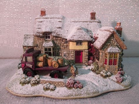 Dolly House, Clay Fairy House, Lilliput Lane, Storybook Cottage, Winter Cottage, Christmas Village Houses, Clay Fairies, Putz Houses, Building Art