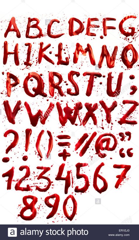 Bloody alphabet (font) full set isolated on white background Stock Photo Blood Font, Free Graffiti Fonts, Halloween Fonts Alphabet, Scary Font, Graffiti Lettering Alphabet, Halloween Text, Horror Font, Alphabet Font, Graffiti Lettering Fonts