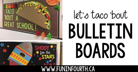 Bulletin boardFun in Fourth: Bulletin board New Years Board Ideas Teachers, School Lunch Bulletin Board Ideas, Food Bulletin Board Ideas, Cafeteria Bulletin Board Ideas, Fun Bulletin Boards, School Cafeteria Decorations, Cafeteria Bulletin Boards, Pta Bulletin Boards, Back To School Door