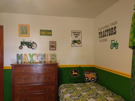 John Deere Bed Frame, John Deere Bedroom, John Deere Nursery Baby Boy, Tractor Bedroom, John Deere Beds, John Deere Kids Room, John Deere Nursery, John Deere Room, Dj Room