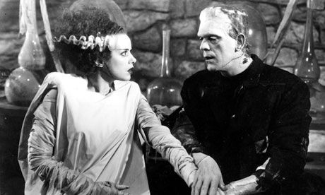 Elsa Lanchester and Boris Karloff in The Bride of Frankenstein (1935). Photograph: Ronald Grant Archive Hollywood Monsters, Elsa Lanchester, The Bride Of Frankenstein, Famous Monsters, Halloween Top, Best Horror Movies, Frankenstein's Monster, Sci Fi Horror, Best Horrors