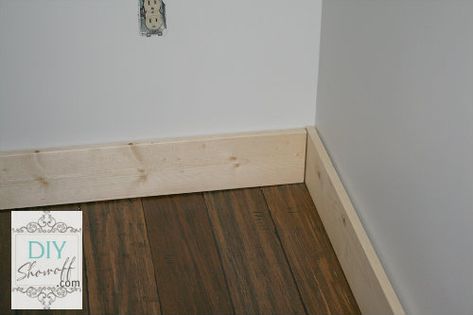 Replacing Baseboards And Trim, Baseboard Diy, Farmhouse Baseboards, Simple Baseboards, Diy Baseboards, Moulding Ideas, Wood Baseboard, Baseboard Styles, Baseboard Trim