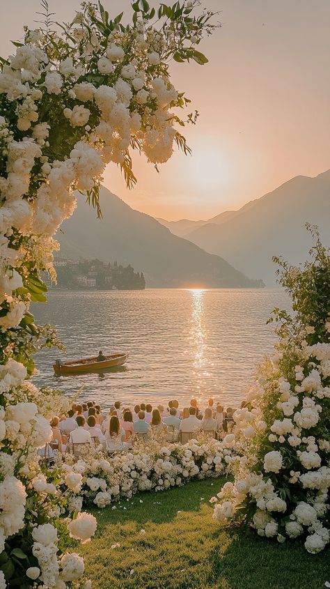 Dreaming of an **Elegant Lake Como Wedding**? Imagine the romantic vows exchanged with stunning scenery in the background! Let us capture these timeless moments. Visit our website for your perfect wedding video! #LakeComo #WeddingVideography #RomanticVows #Midjourney Wedding Scenery, Wedding At Lake, Barcelona Wedding, Stunning Scenery, Como Wedding, Wedding Spain, Lake Como Wedding, Wedding Romantic, Lake Como Italy