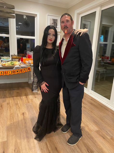 Halloween couples costume Morticia And Gomez, Halloween Couples Costume, Morticia And Gomez Addams, Halloween Couples, Gomez Addams, Couples Costume, Couple Halloween, Couple Halloween Costumes, Couples Costumes