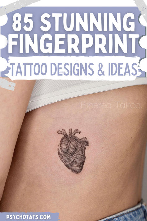 fingerprint tattoo Fingerprint Rose Tattoo, 4 Fingerprint Tattoo, Thumb Print Tattoos, Ultrasound Tattoo, Fingerprints Tattoo, Thumbprint Tattoo Ideas, Heart Fingerprint Tattoo, Thumb Print Heart Tattoo, Fingerprint Tattoo Ideas Unique