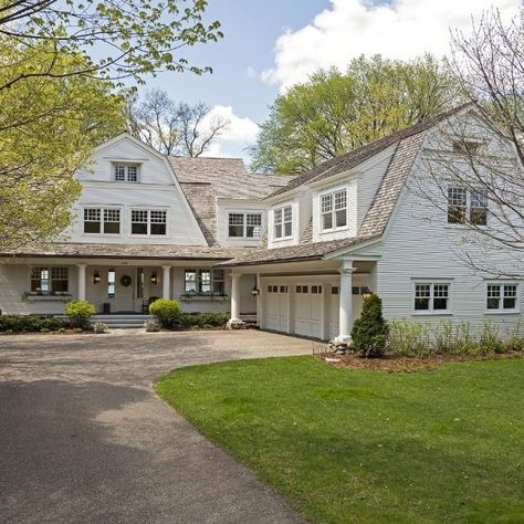 Portfolio — Landschute Gambrel House, Dutch Colonial Homes, Gambrel Style, Lake Houses Exterior, Lake Minnetonka, Colonial Farmhouse, Gambrel Roof, Dutch Colonial, New England Homes