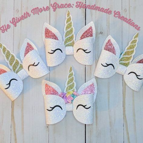 Felt Popsicle, Unicorn Hair Clip, Unicorn Hair Bow, Color Arrangement, Popsicle Holders, Glitter Unicorn, Birthday Card Craft, Bow Template, Wash Cloths