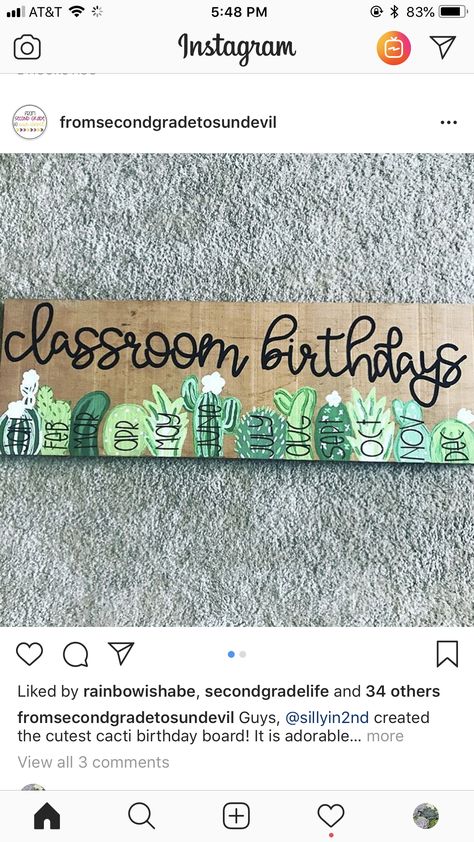 Classroom Birthdays, Birthday Board Diy, Plants Classroom, Birthday Board Classroom, Classroom Diy, Board Classroom, Classroom Makeover, Elementary Classroom Decor, Third Grade Classroom