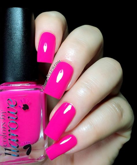 Colors by Llarowe Frenzy (Please note this has been discontinued on the CBL website because of staining) Cerise Pink Nails, Swatches Ideas, Nails Painting, Acrylic Nail Designs Classy, Nail Polish Pink, Coral Nail Polish, Nail Polish Nails, Nail Paint Shades, Nail Boutique