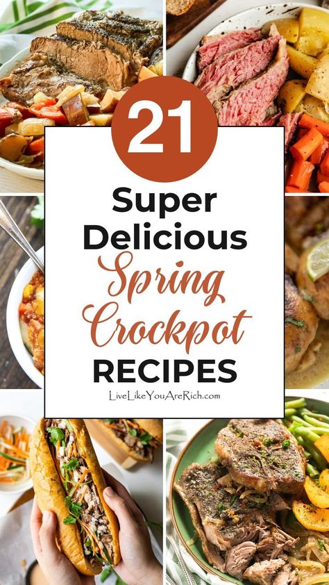 Spring into flavor with these 21 Super Delicious Spring Crockpot recipes! These effortless, slow-cooked dishes highlight the season’s best produce, ensuring your meals are both delicious and easy to prepare.  Enjoy the burst of seasonal flavors in every bite! Spring Crockpot Recipes, Slow Cooker Recipes, Crockpot Recipes, Slow Cooker, Yummy Food