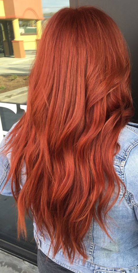 Copper Red Hair using Redken color Haircolor Ideas, Red Orange Hair, Red Copper Hair Color, Cheveux Oranges, Copper Red Hair, Hair Color Orange, Natural Red Hair, Red Hair Inspo, Redken Color