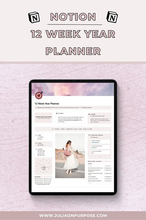 12 Week Year Notion, 12 Week Year, Weekly Planner Free, To Do Planner, Business Proposal Template, Planner Minimalist, Small Business Planner, Weekly Planner Template, Social Media Planner