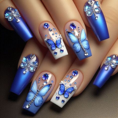 Blue Nails Design Ideas, Blue Nails Design, Pumpkin Nail Designs, Pumpkin Nail, Nails Design Ideas, Heart Nail Designs, Butterfly Nail Art, Fancy Nails Designs, Pretty Nail Art Designs