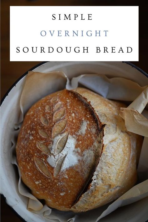 I'm always looking for easy sourdough recipes and this overnight sourdough bread is perfect! It's made just the way grandma used to make it. Simple ingredients. Simple steps. No fancy equipment! Easy Sourdough Recipes, Easy Overnight Sourdough, Overnight Sourdough Bread Recipe, Overnight Sourdough Bread, Overnight Sourdough, Easy Sourdough Bread Recipe, Recipe Using Sourdough Starter, Sourdough Bread Starter, Sourdough Starter Discard Recipe