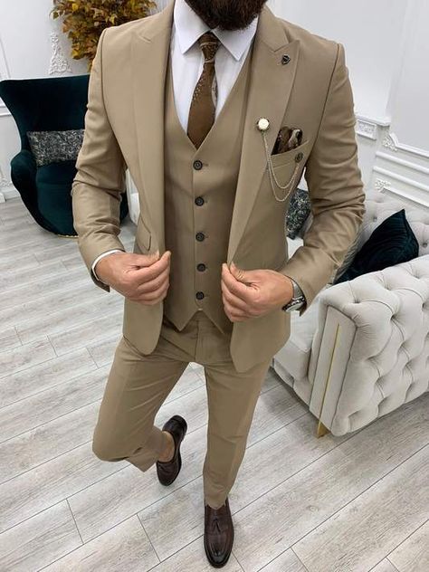 White Suit Male, White Dress Suits, Peak Lapel Suit, Flower Pocket, Male Wedding, Suit Man, Pants Gift, Suit White, Groom Tuxedo