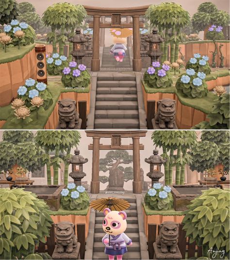 Anch Japanese Ideas, Acnh Natural Japanese Island, Acnh Japanese Museum, Acnh Japanese Garden Ideas, Acnh Asian Style, Japanese Acnh Island, Acnh Japanese Town, Japanese Animal Crossing Island, Acnh Zen Garden Idea