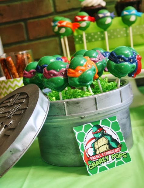 And Everything Sweet: Teenage Mutant Ninja Turtle!! Ninja Turtle Cake Pops, Turtles Birthday Party Ideas, Ninja Turtles Birthday Party Ideas, Shimmer Y Shine, Teenage Mutant Ninja Turtles Birthday, Teenage Mutant Ninja Turtle Cake, Ninja Turtles Birthday, Mutant Ninja Turtles Party, Idea Cake