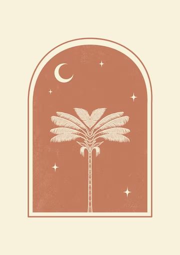 Premium Vector | Vector night palm in arches aesthetic illustration poster minimalist beige boho art print Arches Aesthetic, Night Palm, Aesthetic Illustration, Watercolor Decor, Notebook Cover Design, Flower Graphic Design, Boho Poster, Diy Abstract Canvas Art, Beige Boho