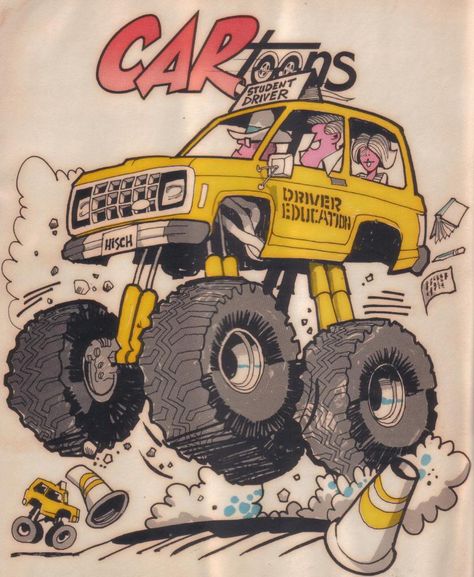 CarToons - driver education Monster Truck Art, Cartoons Magazine, Cartoon Car Drawing, Cars Cartoon, Rat Rod Cars, Drivers Education, Cool Car Drawings, Rat Fink, Cartoon Books