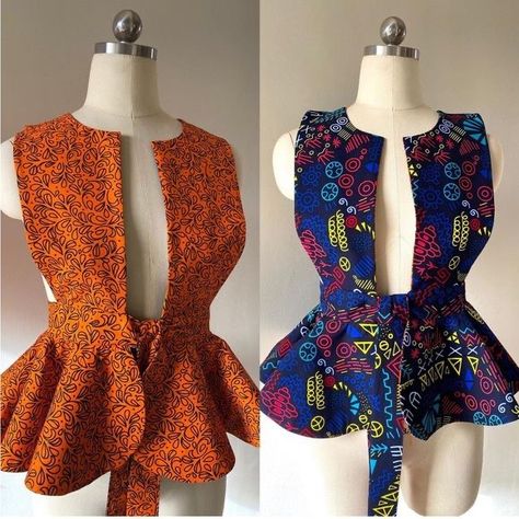 Reversible Pinafore Peplum Blouse, Ankara Peplum Top Outfits, African Print Skirt And Top, Peplum Top Outfits Casual, Latest Ankara Peplum Tops, Peplum Top With Skirt, Peplum Top And Skirt, African Print Peplum Top, Ankara Top Styles