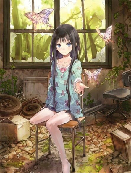 #anime #amputee #butterfly #oldhouse Arte Inspo, Anime Kawaii, Anime Artwork, Anime Movies, Manga Girl, Anime Chibi, Anime Style, Manga Art, Art Girl