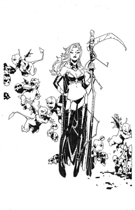 Claire Wendling, Magik Marvel, Chris Bachalo, Junggi Kim, Comic Painting, Black And White Comics, Art Gallery Room, Gallery Room, Black And White Illustration