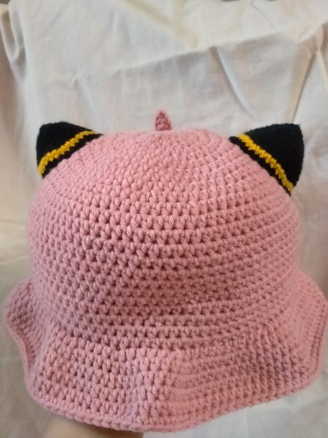 Sanrio Crochet Hat, Kawaii Hats, Anya Spy X Family, Kawaii Hat, Anya Forger, Crochet Bucket, Crochet Bucket Hat, Spy X Family, Diy Crochet Projects