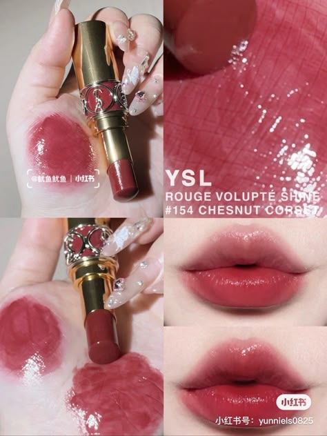 Aesthetic Lipstick, Koleksi Makeup, Ysl Lipstick, Makeup Bag Essentials, Lip Color Makeup, Makeup Accesories, Lip Makeup Tutorial, Ethereal Makeup, Fancy Makeup