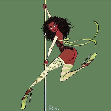 Pole Dance Art Drawing, Pole Dance Drawing, Dancing Princess, Dancer Lifestyle, Dancing Drawings, Pole Art, Anime Dancing, Dessin Adorable, Afro Art