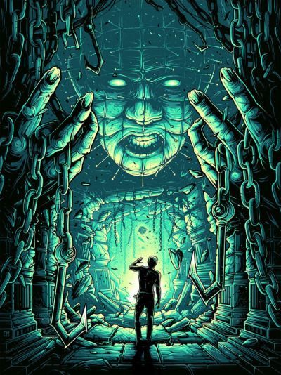 Broke Horror Fan Veselý Halloween, Dan Mumford, Horror Fanatic, Pin Head, Spooky Stuff, Horror Movie Icons, Horror Artwork, Horror Posters, Horror Movie Art