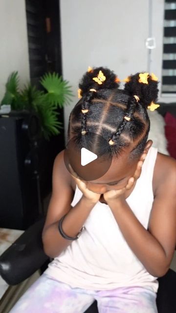 Uche Vlogs | Easy & Cute Natural Hairstyle for Kids  Get the hair accessories used by clicking the link in the bio 🙏  To watch full detailed video on... | Instagram Easy Hairstyles For School Natural Hair, Cute Natural Hairstyles For Kids, Quick And Cute Hairstyles, Kids Natural Hairstyles Easy, 4c Natural Hairstyles Kids, Hair Style For Children Easy, Kids Hair Styles Easy, Cute Hairstyles For Kids Easy, Kids Easy Hairstyles