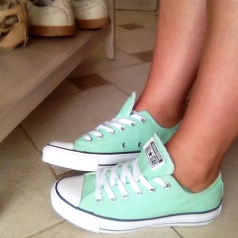 Pastel Converse, Cute Converse, Converse Low, Green Converse, Pastel Green, Converse All Star, Chuck Taylor Sneakers, Winchester, Converse Sneaker