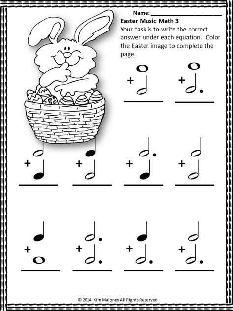 Easter Music, Music Math, Music Theory Worksheets, Easter Math, Music Lessons For Kids, Violin Lessons, Music Lesson Plans, Music Worksheets, Music Ed