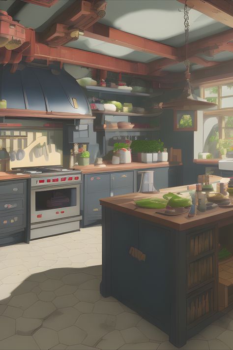 Cottage in the woods with a wonderful kitchen. -Stable Diffusion AI Art Studio Ghibli Kitchen, Studio Ghibli House, Ghibli Kitchen, Ghibli Wallpaper, Wallpaper Kitchen, Set Dressing, Cottage In The Woods, Kitchen Concepts, Window Light