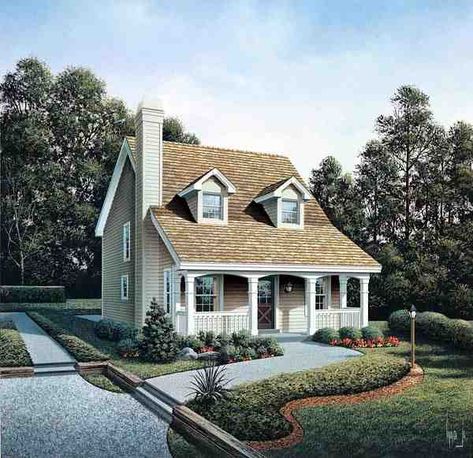 House Plan 86973 - Country Style with 1299 Sq Ft, 3 Bed, 2 Bath, 1 Half Bath Colonial Floor Plans, 2 Story House Plans, Manor Floor Plan, Cape Cod House Plans, 2 Story House, Cape Cod Cottage, Hill Country Homes, Cottage Floor Plans, Cabin Cottage